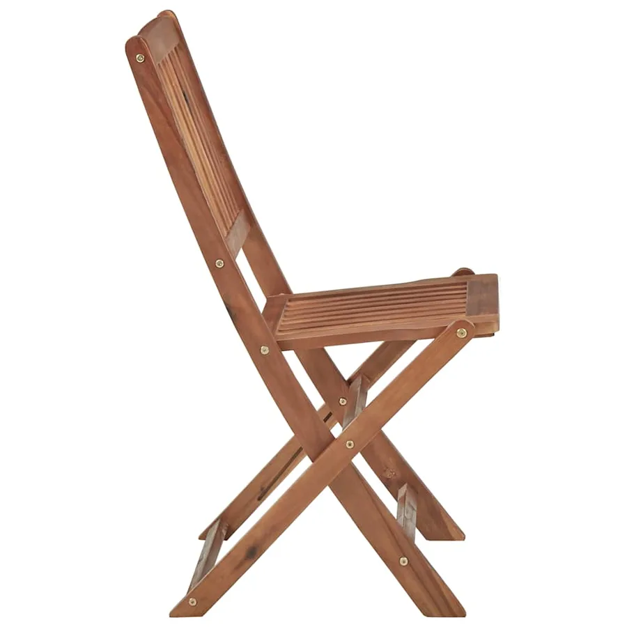 Chaises pliables de jardin lot de 8 avec coussins Bois d'acacia - 6