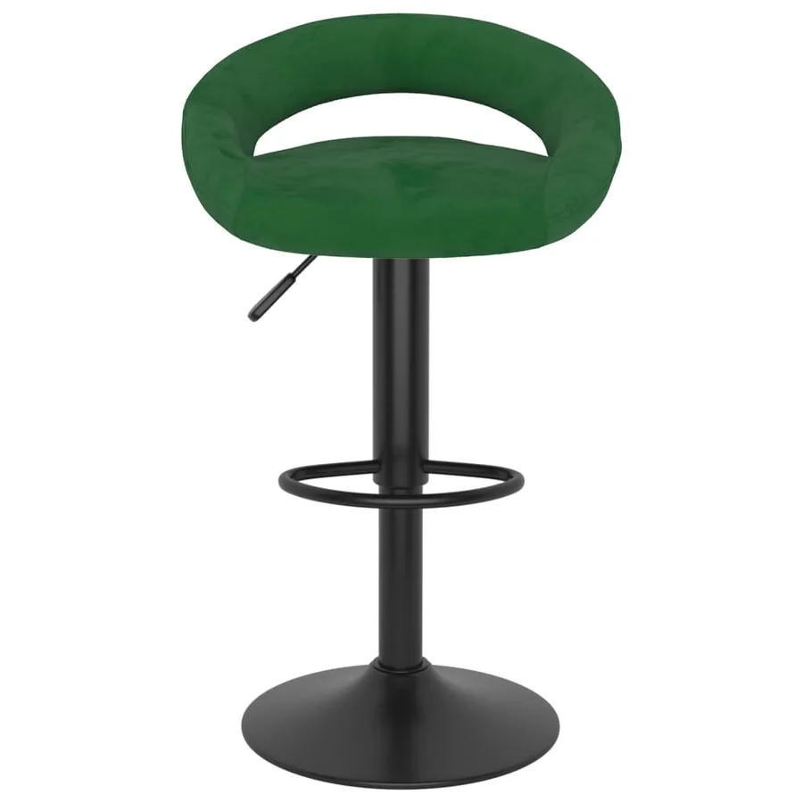Tabourets de bar lot de 2 vert foncé velours - 3