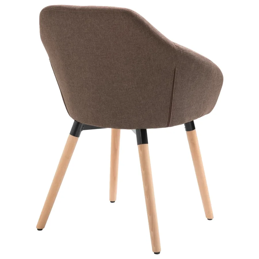 Chaises à manger lot de 4 marron tissu - 6