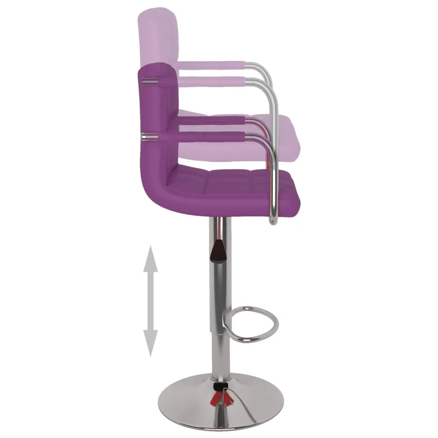 Tabourets de bar lot de 2 violet similicuir - 7