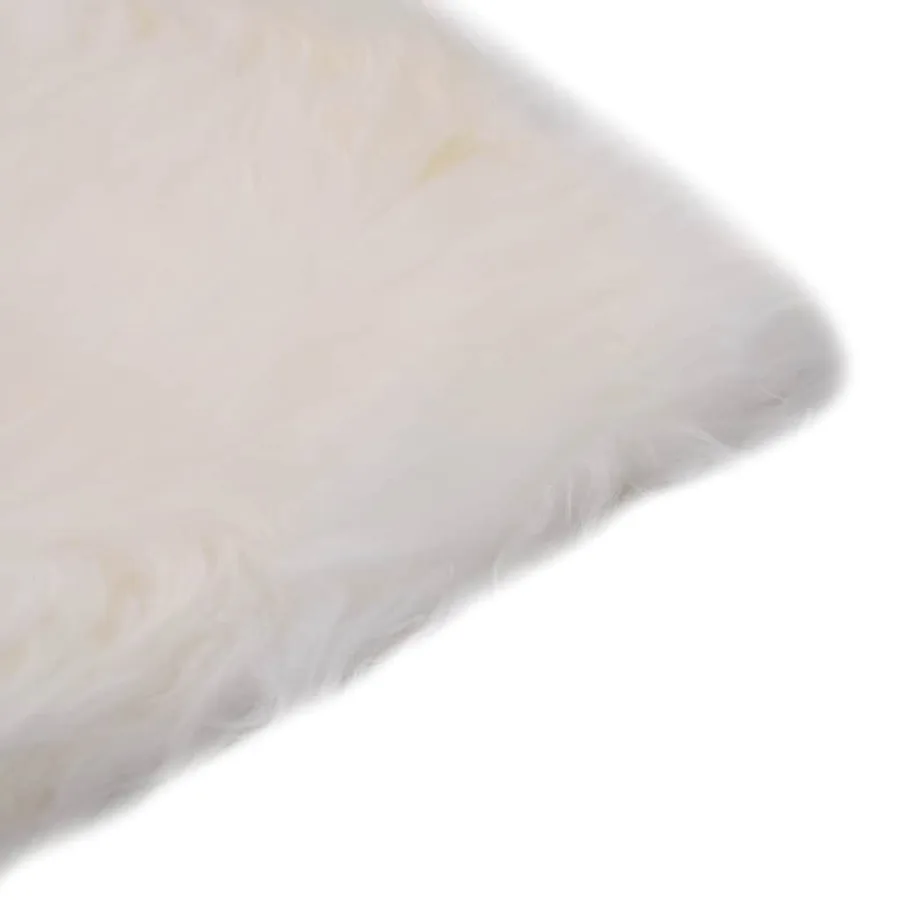 Coussins de chaise lot de 2 Blanc Peau de mouton véritable - 3