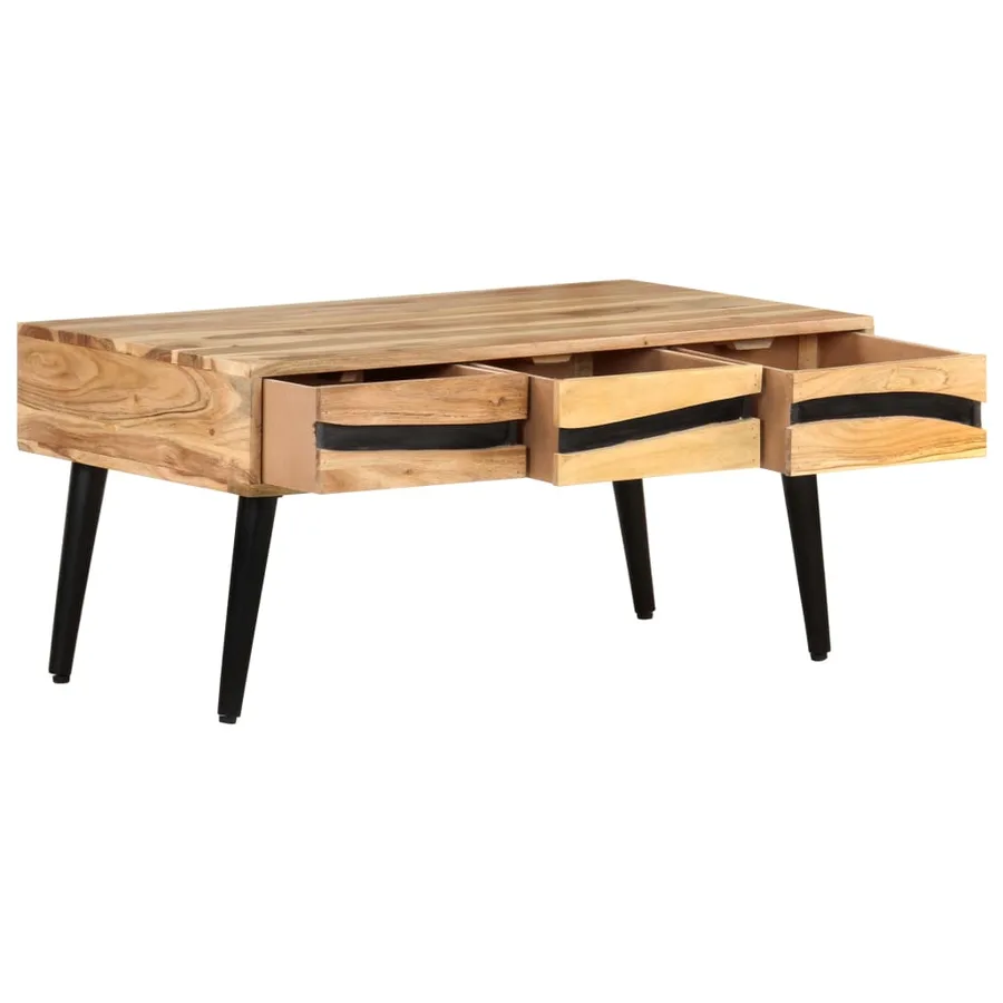 Table basse 88x50x42 cm Bois d'acacia solide - 4