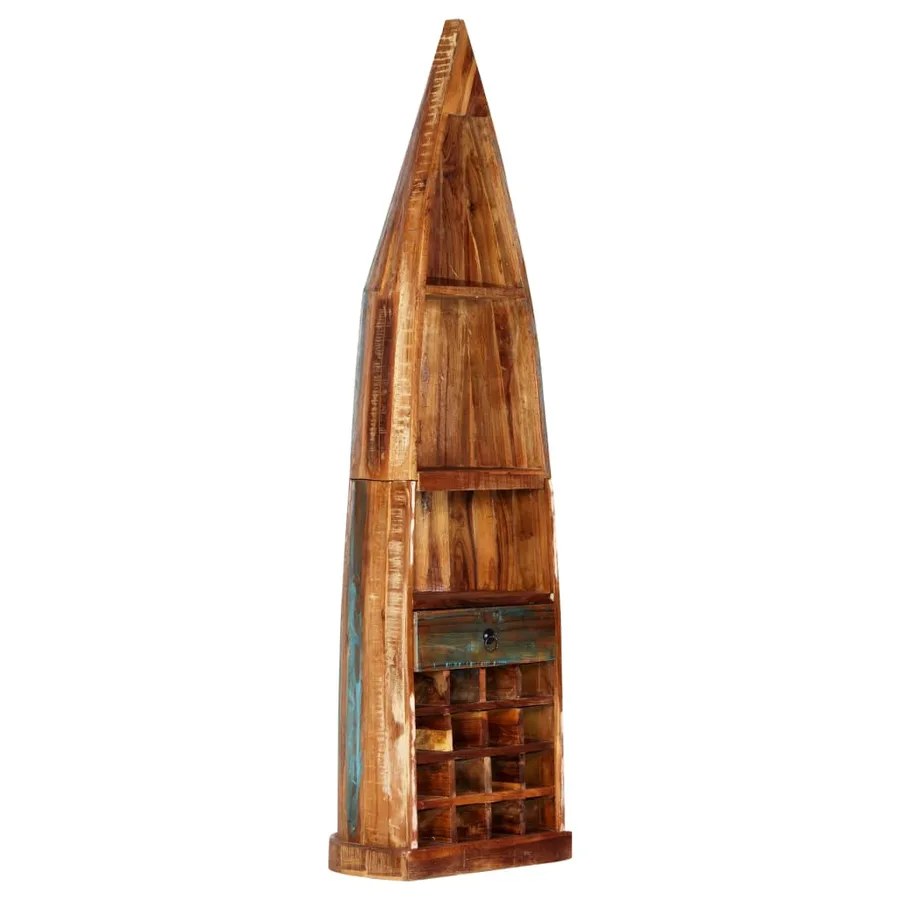 Casier à bouteilles 50 x 40 x 180 cm Bois de manguier massif - 12