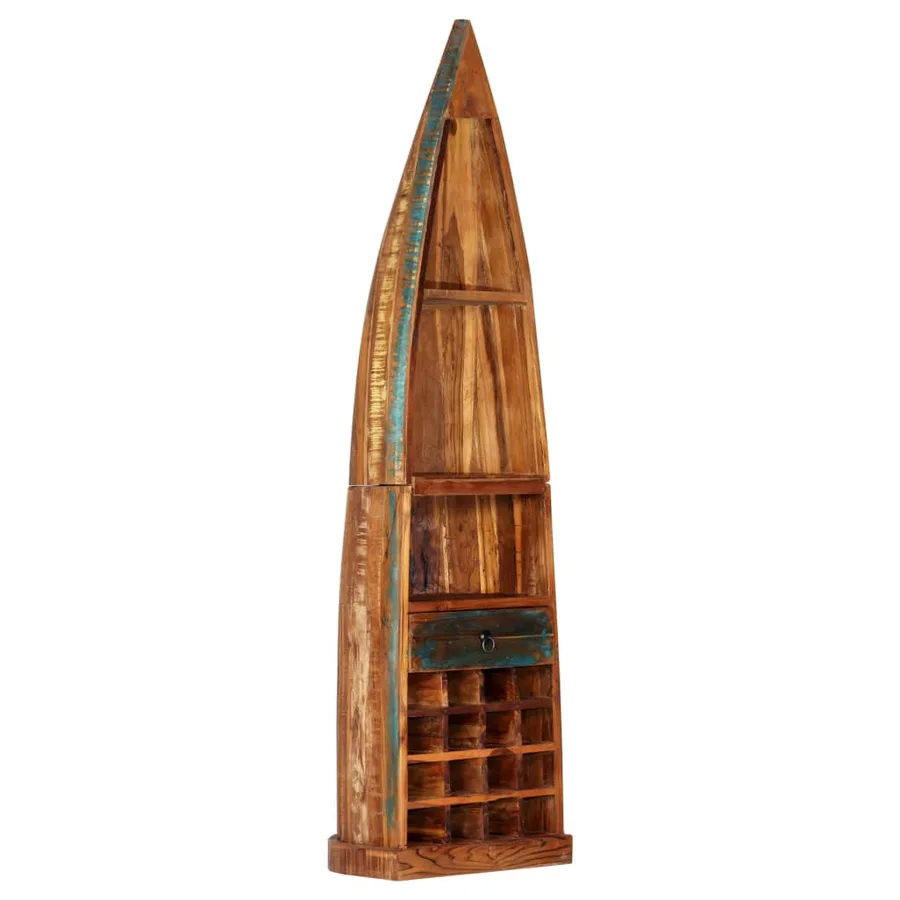 Casier à bouteilles 50 x 40 x 180 cm Bois de manguier massif - 13