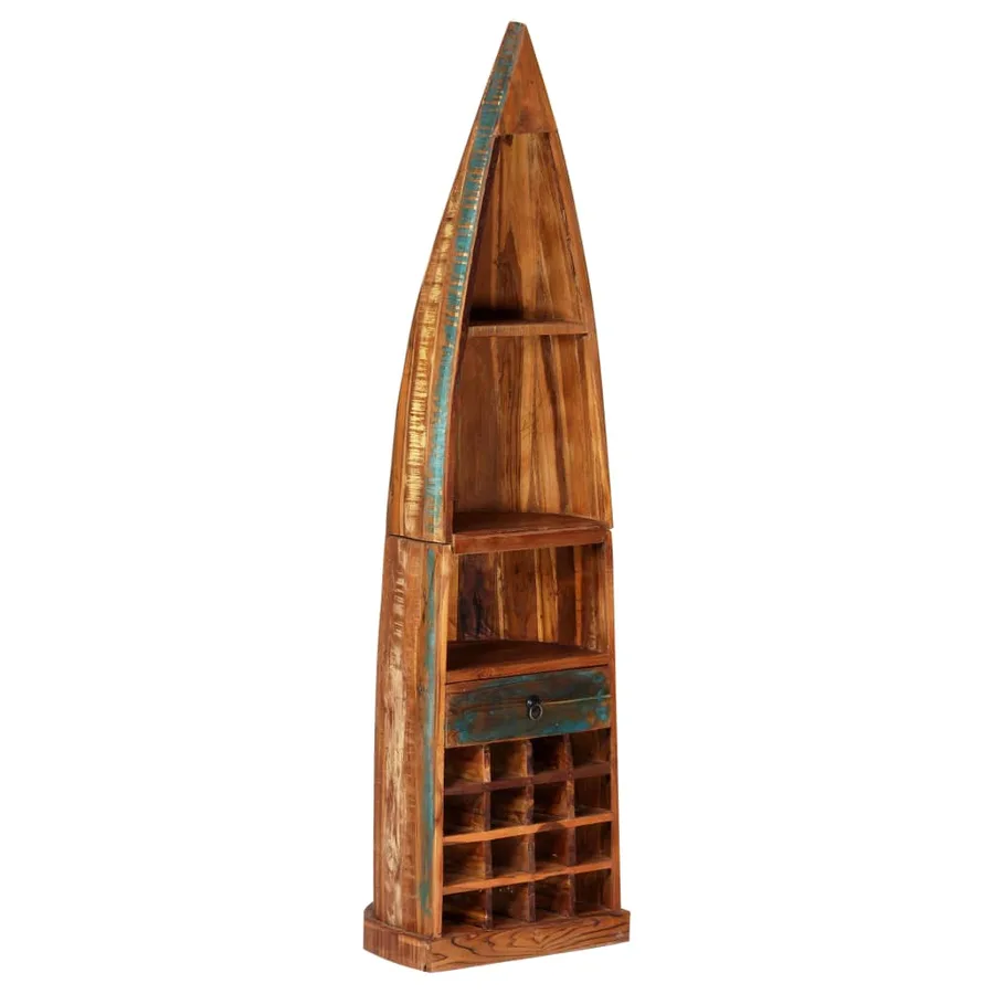 Casier à bouteilles 50 x 40 x 180 cm Bois de manguier massif - 14
