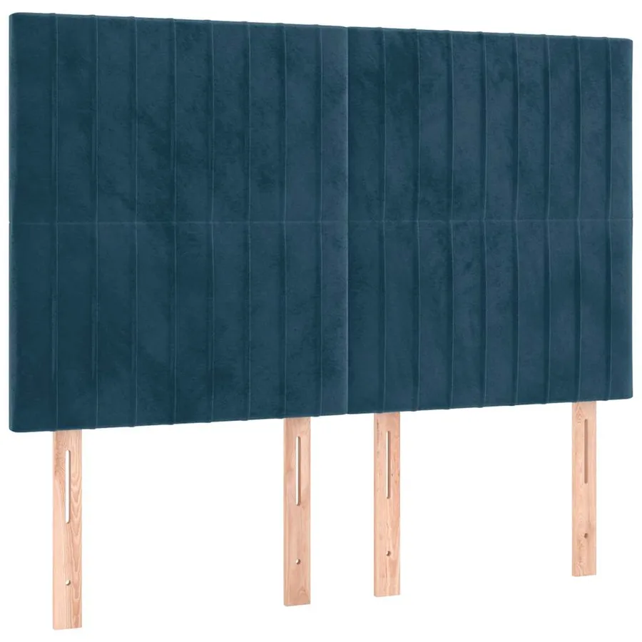 Tête de lit à LED Bleu foncé 144x5x118/128 cm Velours - 4