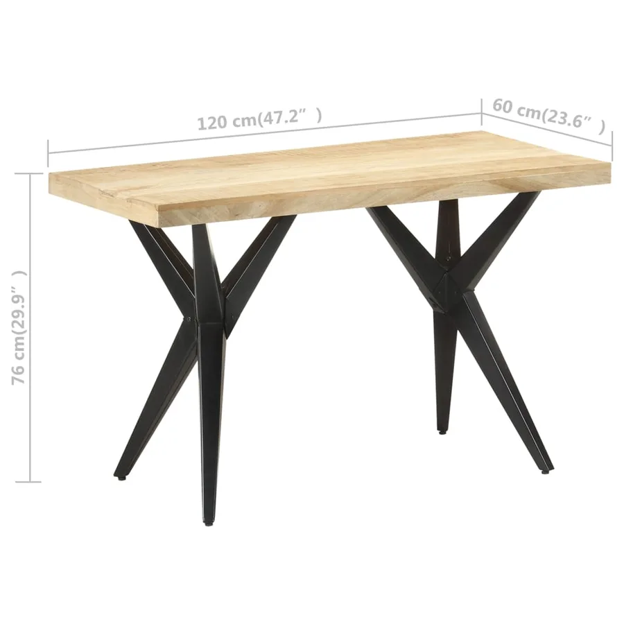 Table à manger 120x60x76 cm Bois de manguier massif - 7