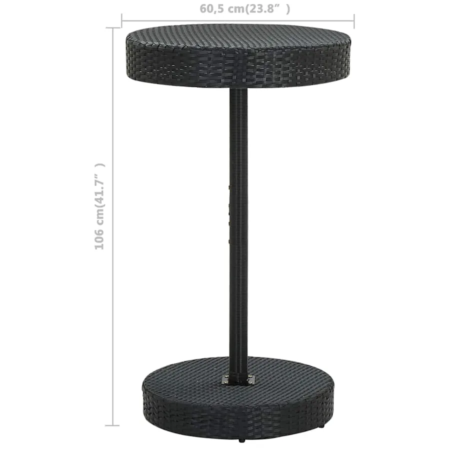 Ensemble de bar de jardin 3 pcs et coussins Résine tressée Noir - 11