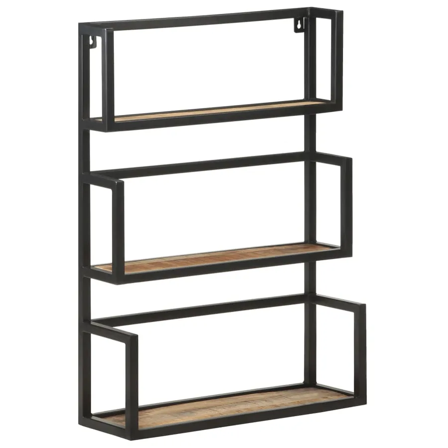 Étagère murale 60x20x85 cm Bois de manguier brut - 10