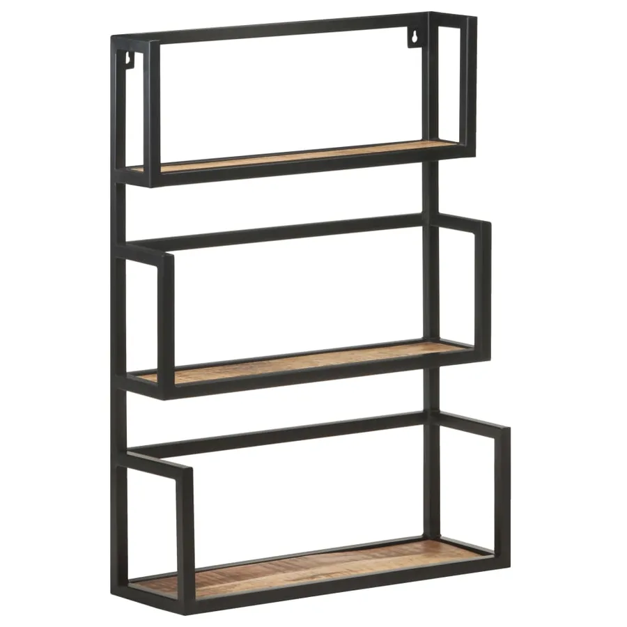 Étagère murale 60x20x85 cm Bois de manguier brut - 11