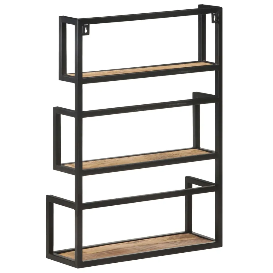 Étagère murale 60x20x85 cm Bois de manguier brut - 4
