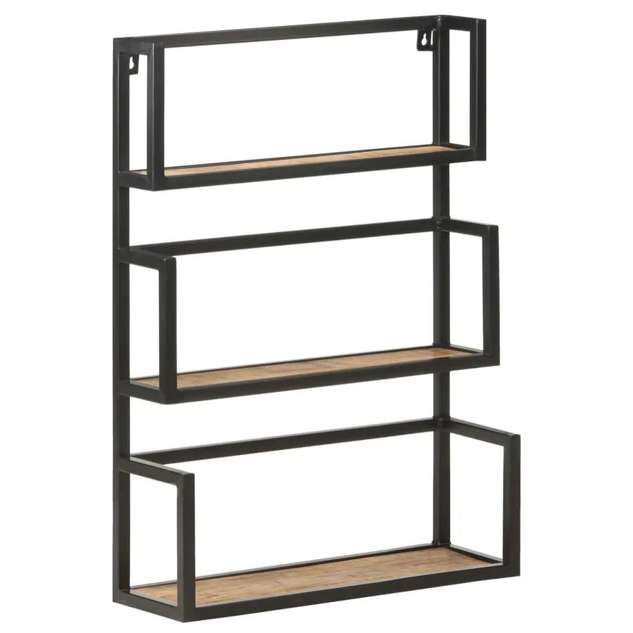 Étagère murale 60x20x85 cm Bois de manguier brut - 8