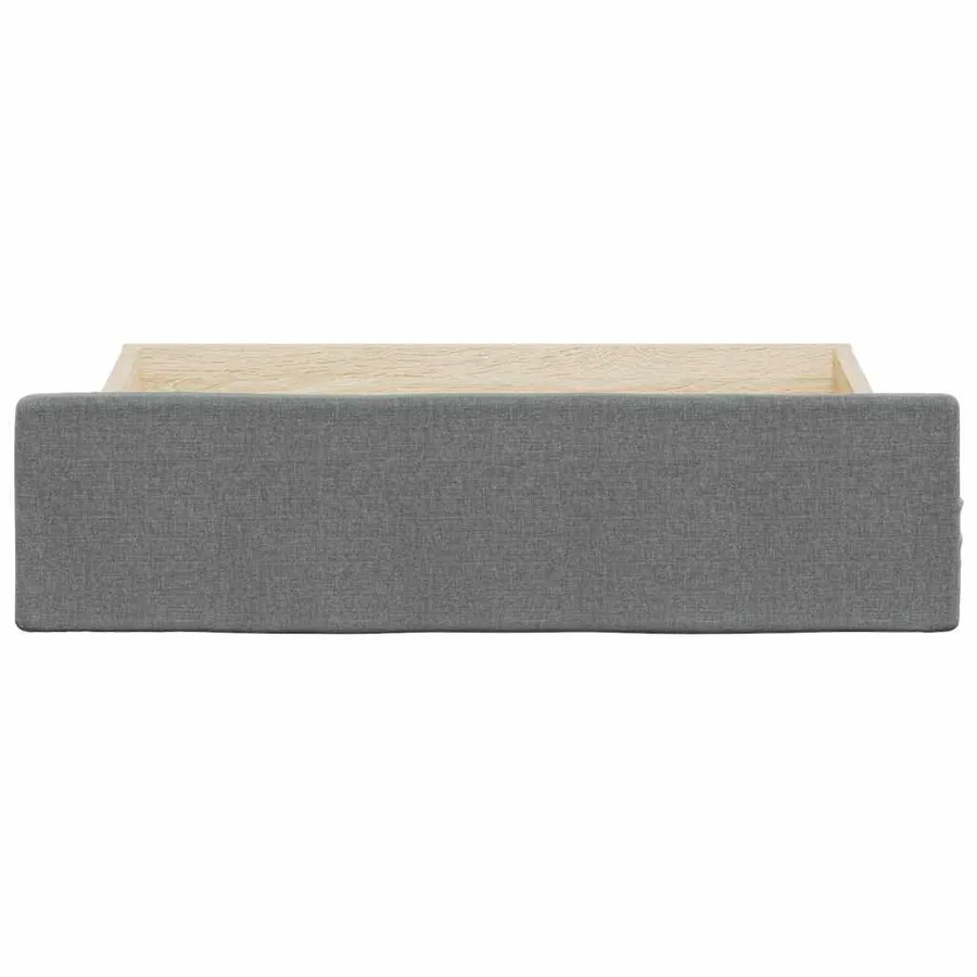 Tiroirs de lit 2 pcs gris foncé bois d'ingénierie et tissu - 4