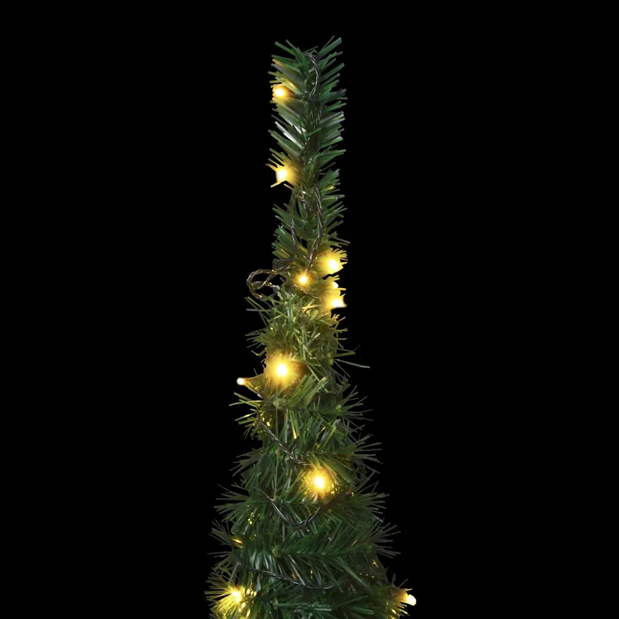Sapin de Noël with LED String Lights Vert 150 x 150 cm PVC - 3