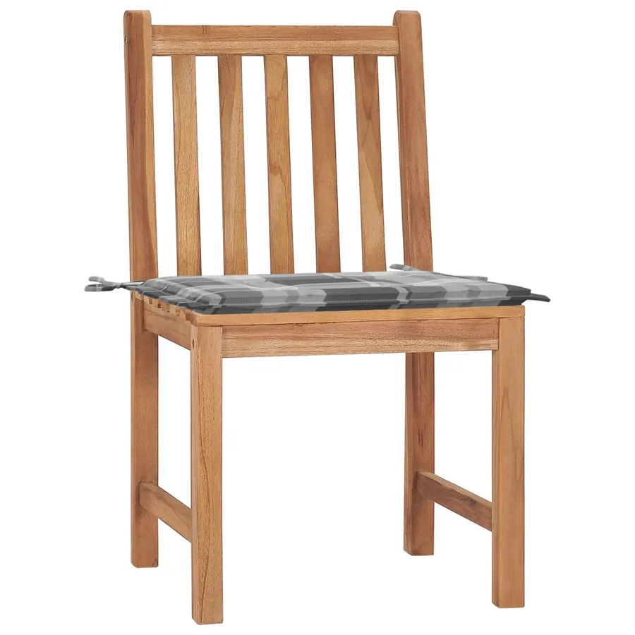 Chaises de jardin lot de 2 avec coussins Bois de teck massif - 2
