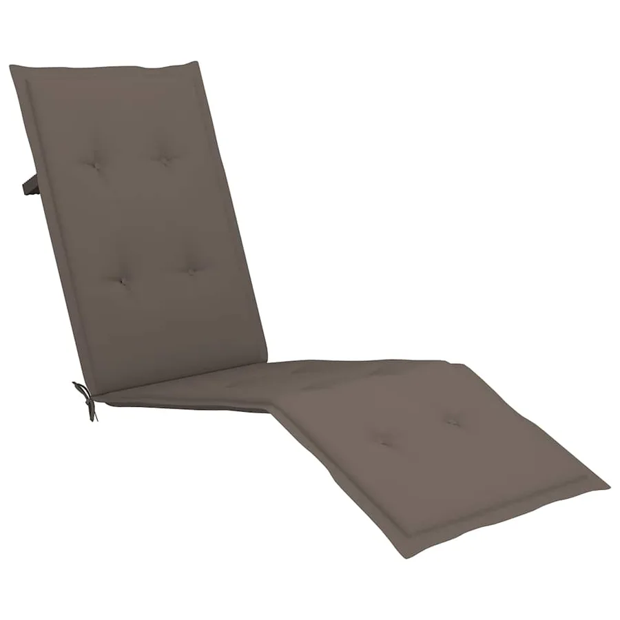 Chaise longue d'extérieur repose-pied et coussin Acacia solide - 6