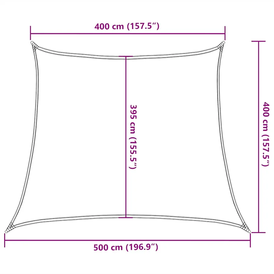 Voile d'ombrage 160 g/m² Rouge 4/5x4 m PEHD - 10