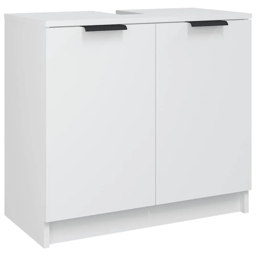 Ensemble d'armoires salle de bain 3 pcs blanc bois d'ingénierie - 7