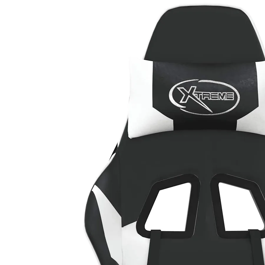 Chaise de jeu de massage Noir et blanc Similicuir - 10