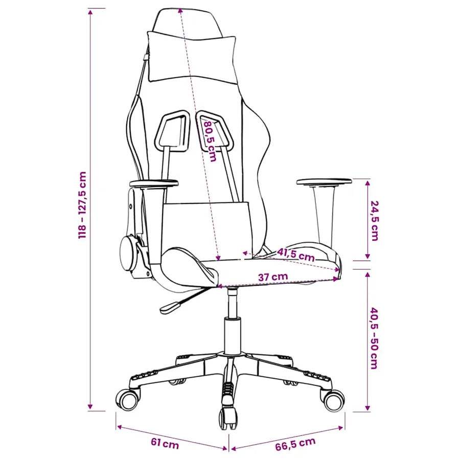 Chaise de jeu de massage Noir et blanc Similicuir - 15