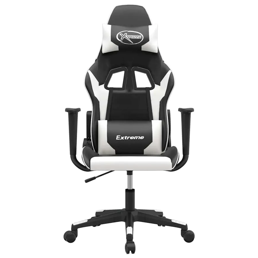 Chaise de jeu de massage Noir et blanc Similicuir - 3