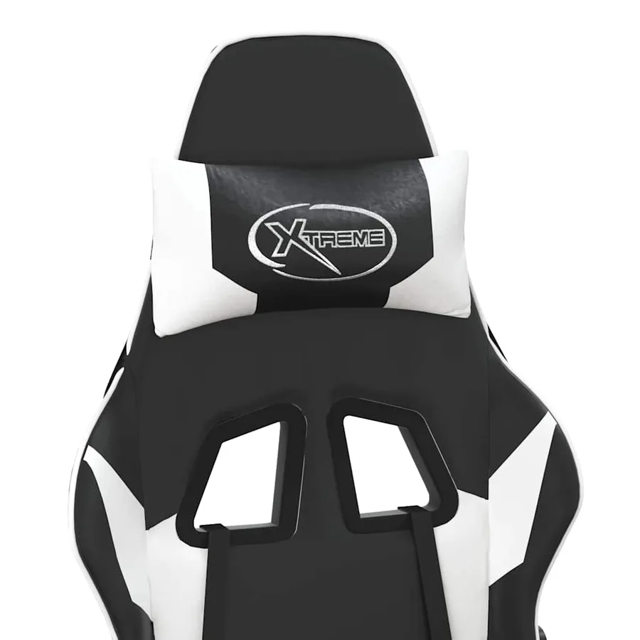 Chaise de jeu de massage Noir et blanc Similicuir - 9