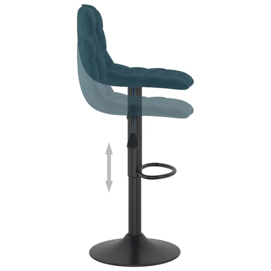 Tabourets de bar lot de 2 bleu velours - 7