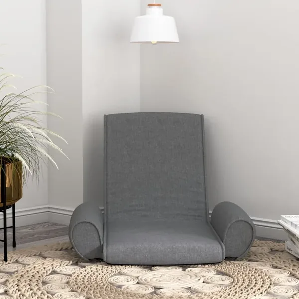 Chaise pliable de sol Gris clair Tissu
