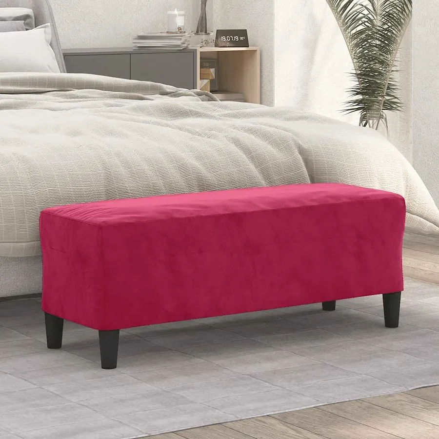 Banc Rouge bordeaux 100x35x41 cm Velours