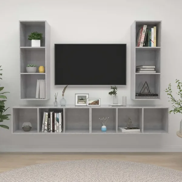 | Meuble TV mural | Montage mural 4 pcs 37 x 37 x 107,5 cm