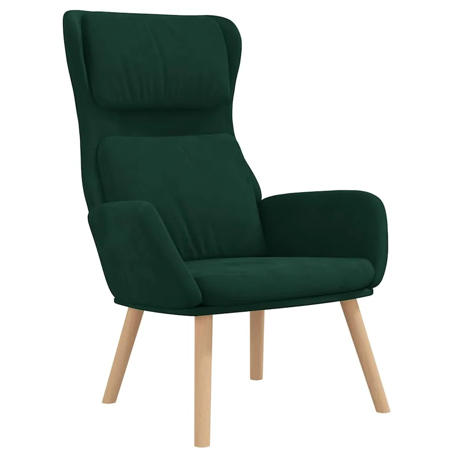 Chaise de relaxation Vert foncé Velours - 2