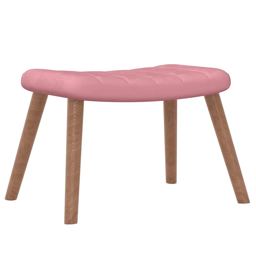 Chaise à bascule avec repose-pied Rose Velours - 6