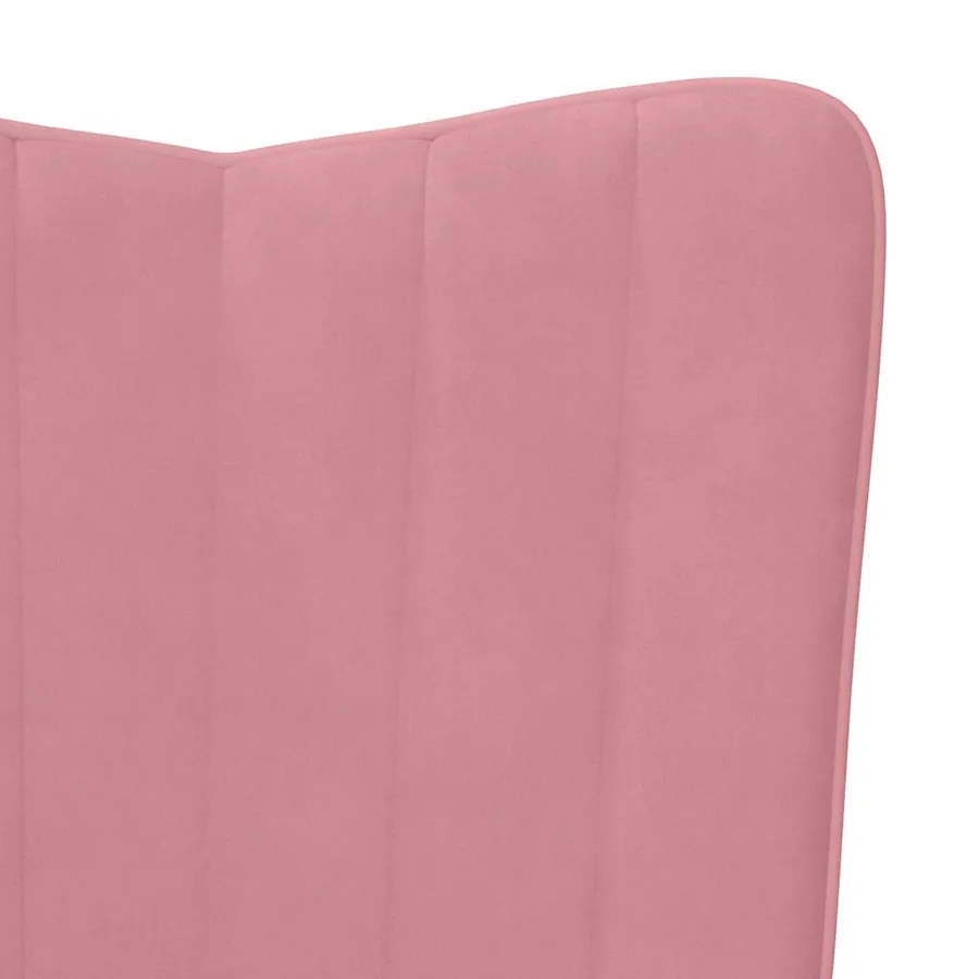 Chaise à bascule avec repose-pied Rose Velours - 8