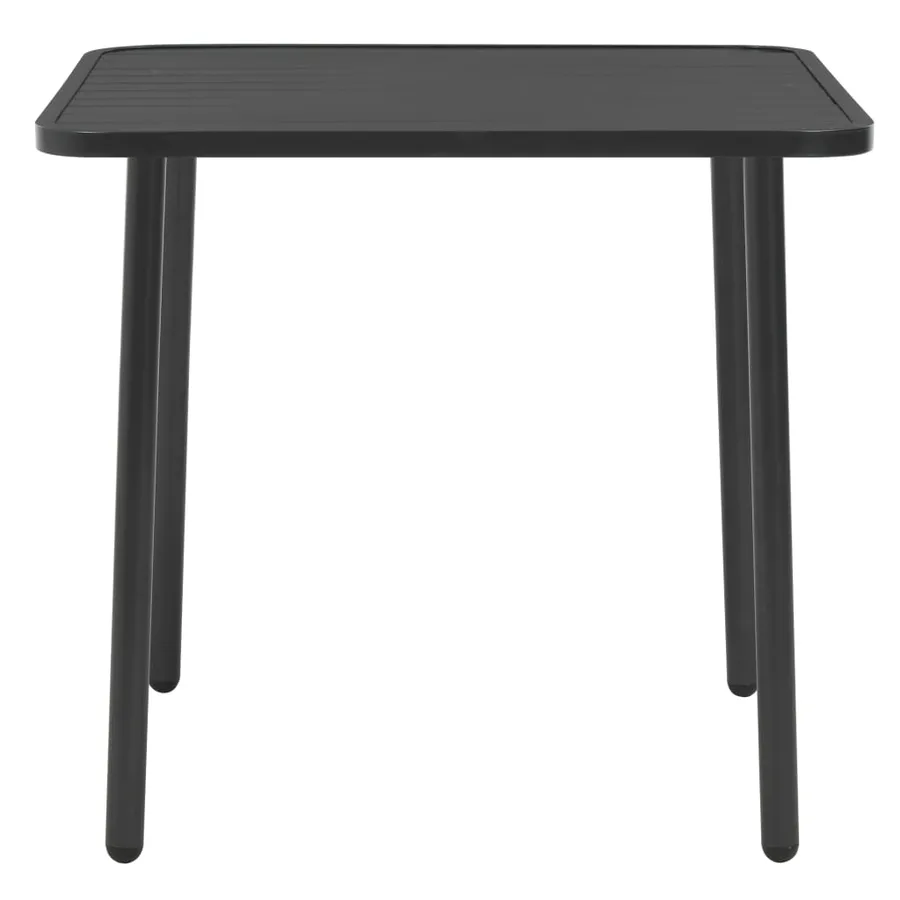 Table de jardin Gris foncé 80x80x72 cm Acier - 2