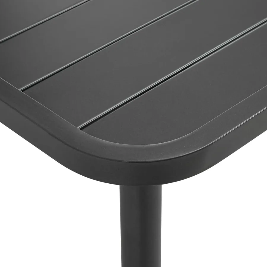 Table de jardin Gris foncé 80x80x72 cm Acier - 3