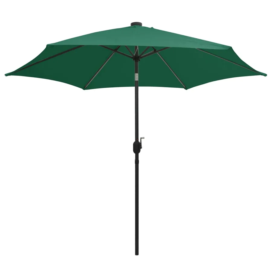 Parasol de jardin avec lumières LED et mât en aluminium vert - 3