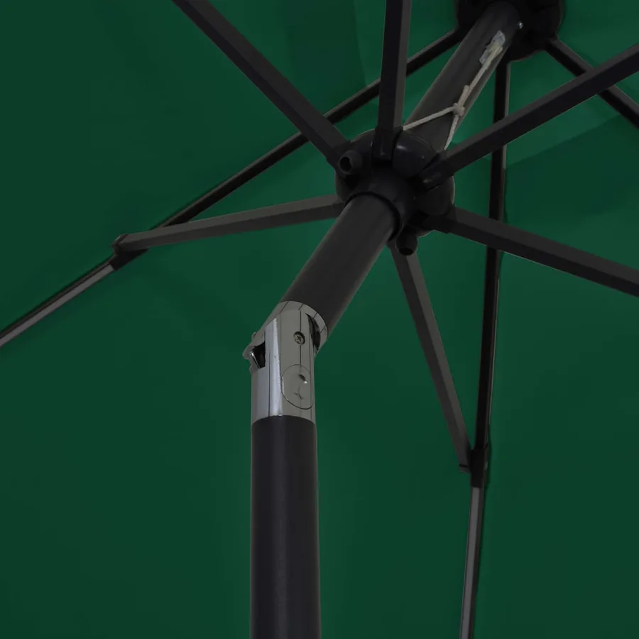 Parasol de jardin avec lumières LED et mât en aluminium vert - 6