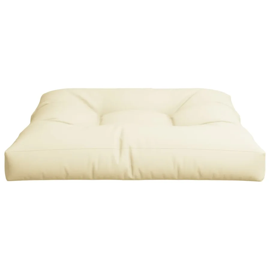 Coussin de palette crème 80x80x12 cm tissu - 5