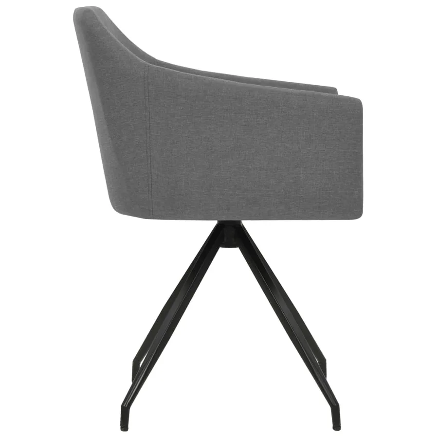 Chaises pivotantes à manger lot de 2 Gris clair Tissu - 4