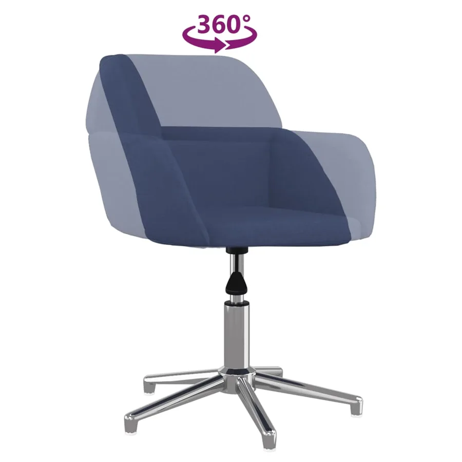 Chaises pivotantes à manger lot de 2 bleu tissu - 7