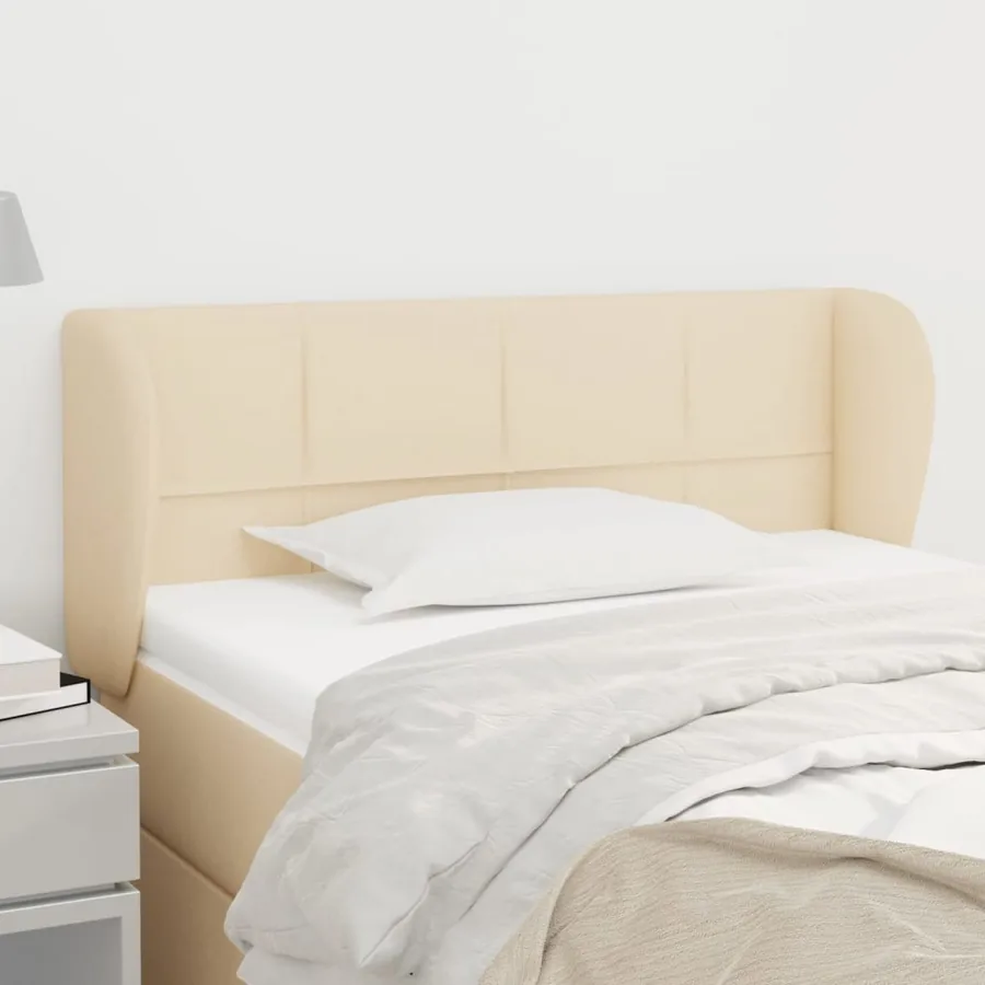 Tête de lit avec oreilles Crème 83x23x78/88 cm Tissu