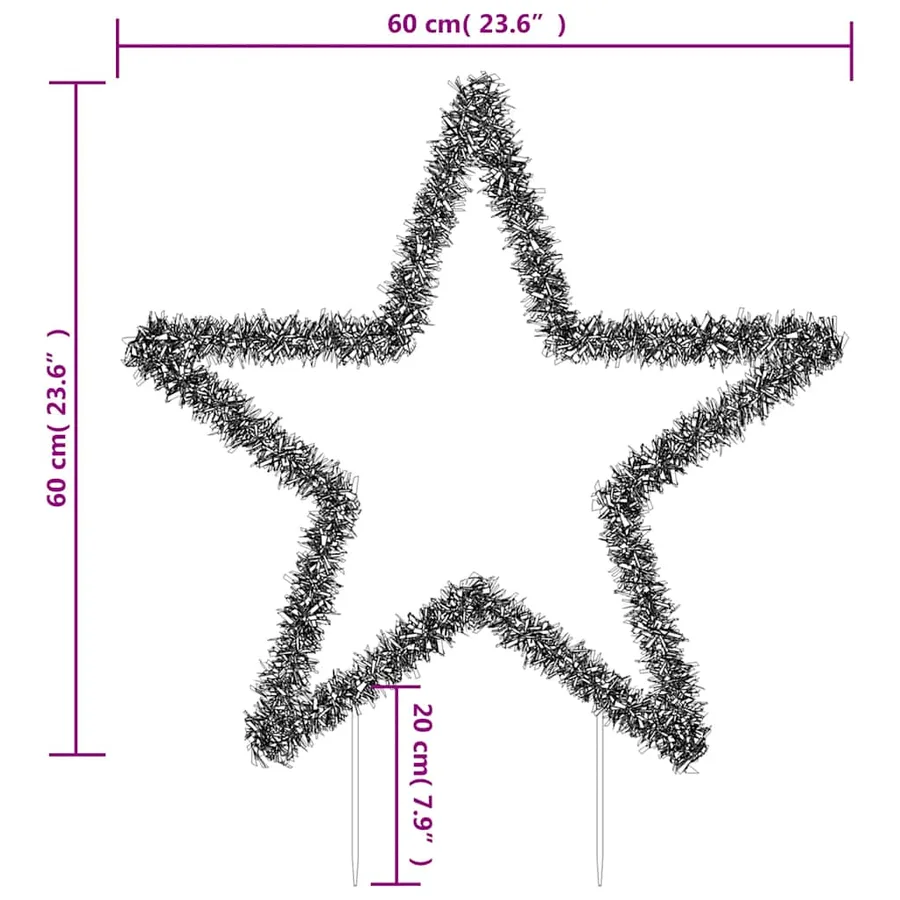 Décoration lumineuse étoile de Noël avec piquets 80 LED 60 cm - 10