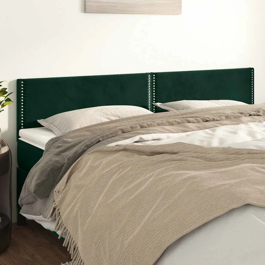 Têtes de lit Vert foncé 180x5x78/88 cm Velours