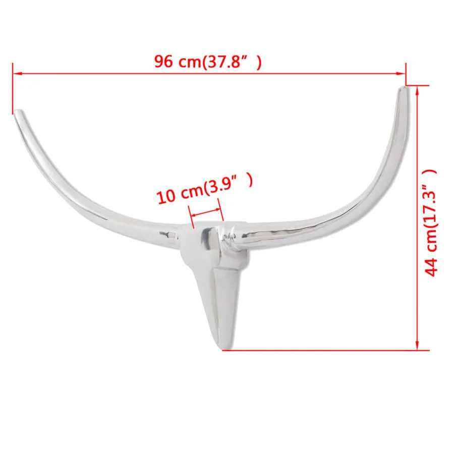 Décoration murale tête de taureau Aluminium Argenté 96 cm - 5