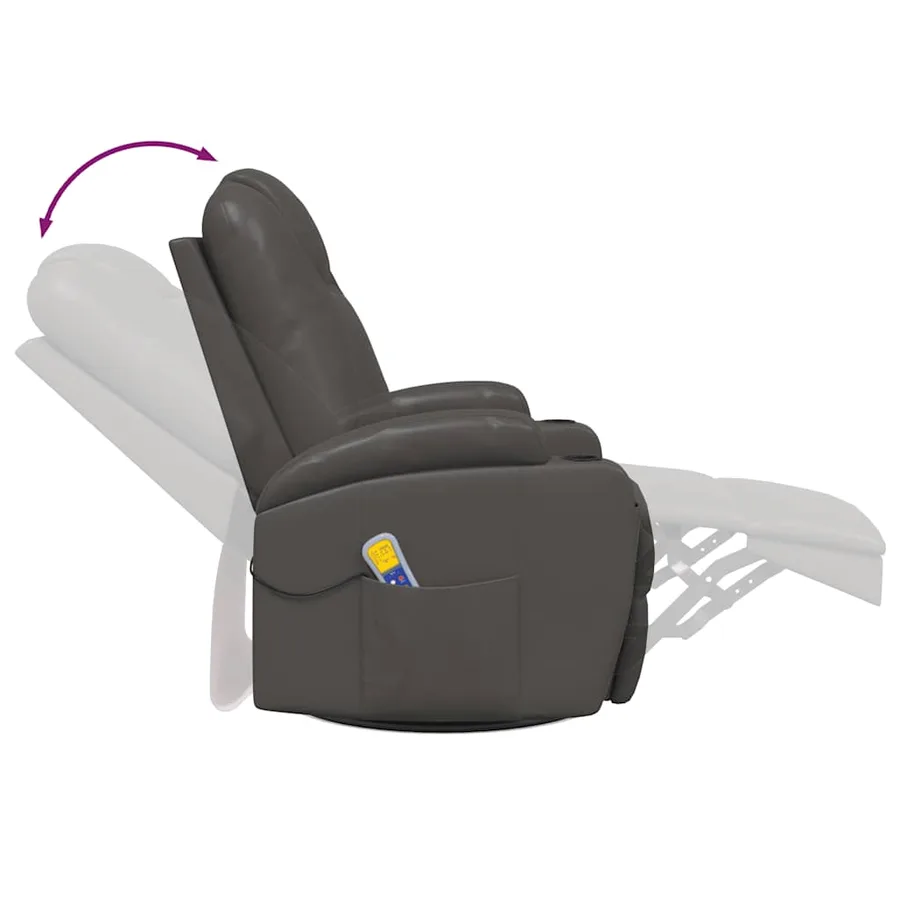 Fauteuil à bascule de massage Anthracite Similicuir - 5