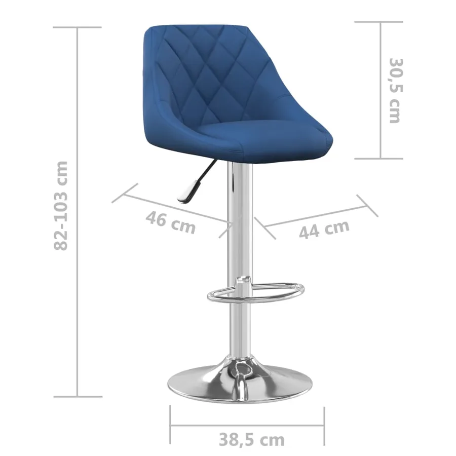 Tabouret de bar Bleu Velours - 8