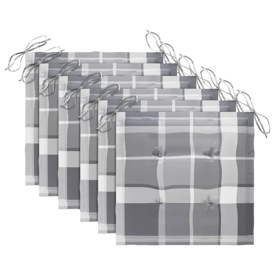 Chaises de jardin empilables avec coussins lot de 6 Teck solide - 7