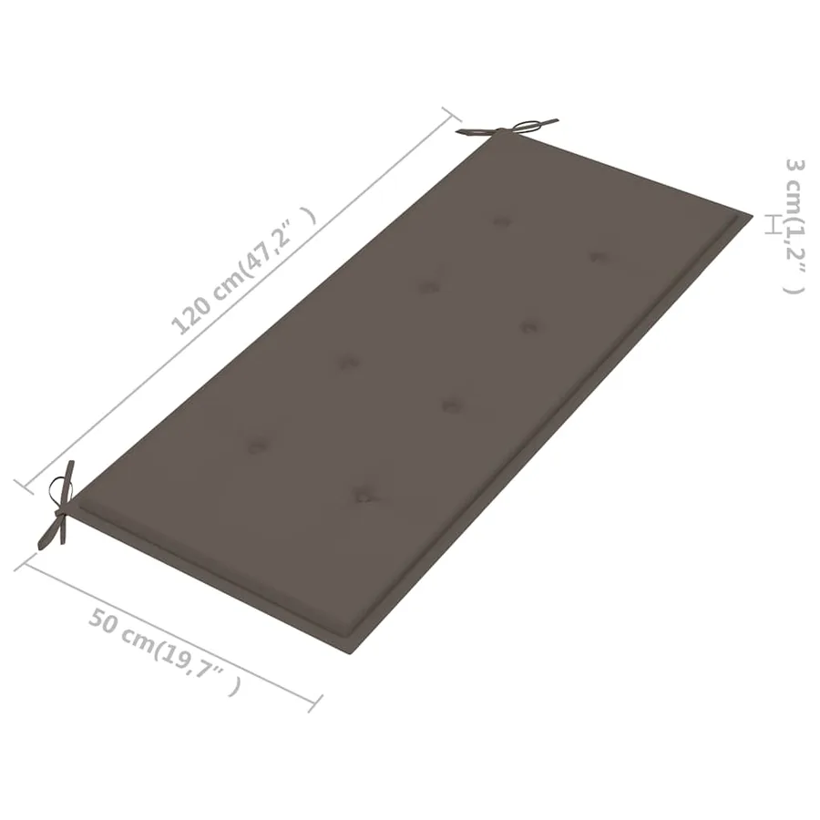 Banc de jardin 2 places avec coussin 120 cm Bois d'eucalyptus - 10