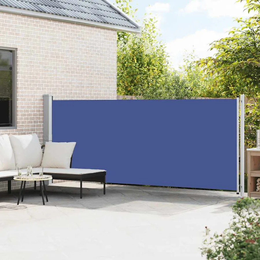 Auvent latéral rétractable de patio 600x160 cm bleu - 3