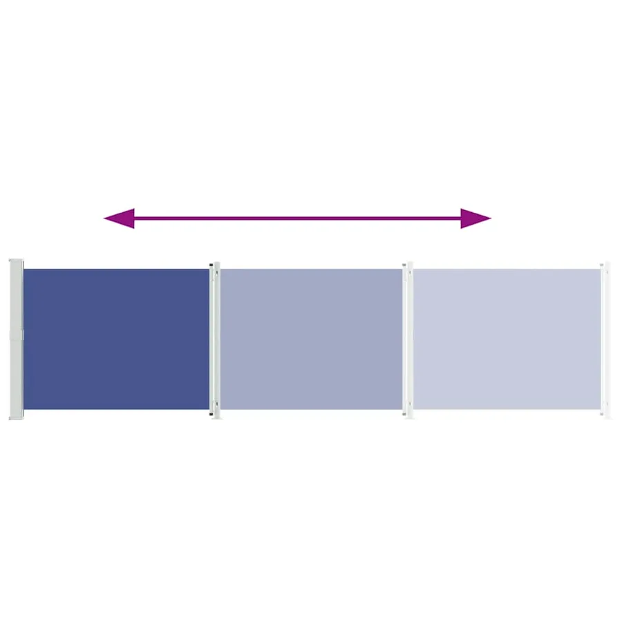 Auvent latéral rétractable de patio 600x160 cm bleu - 7